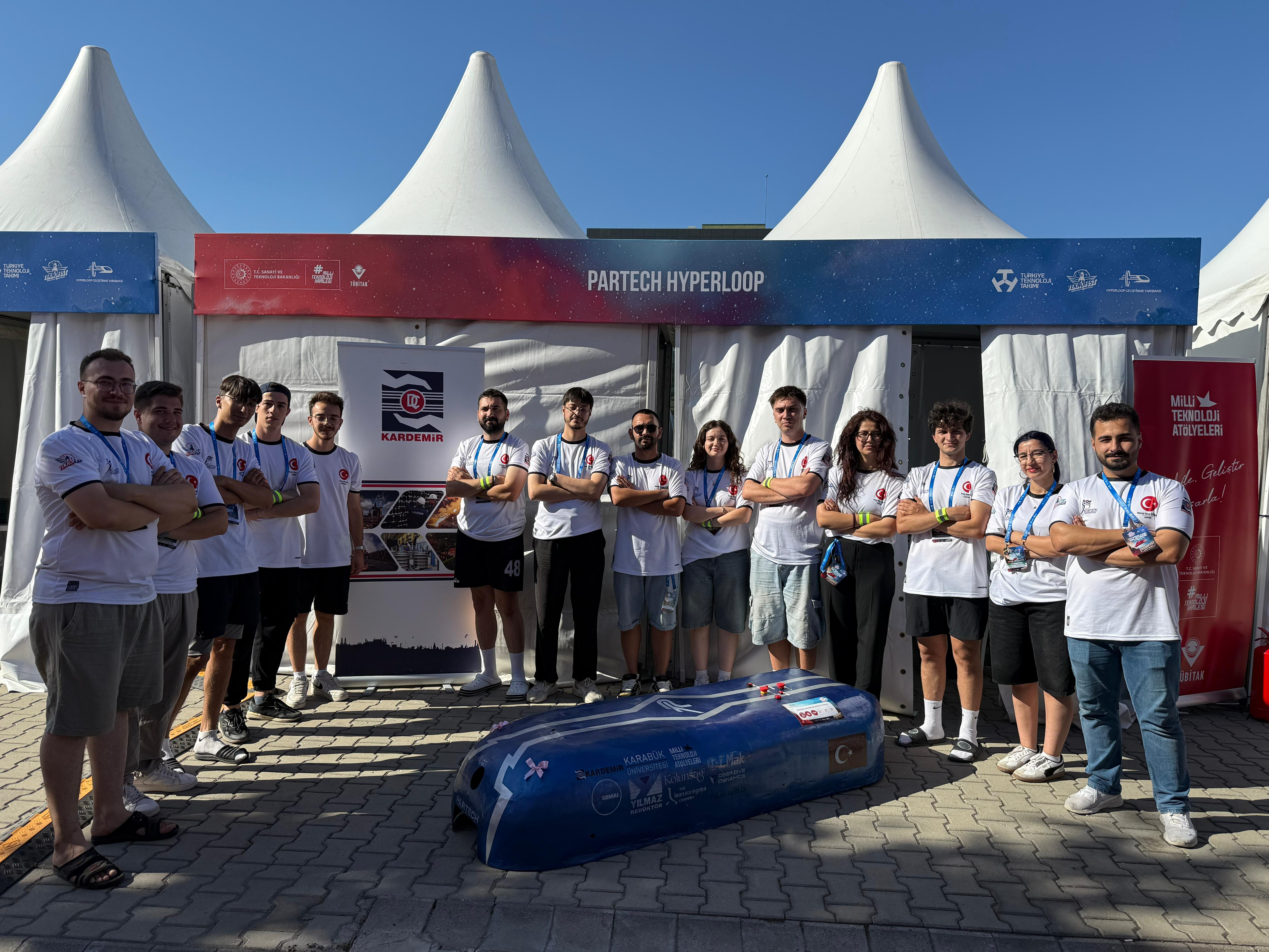 PARTECH team with their Hyperloop prototype